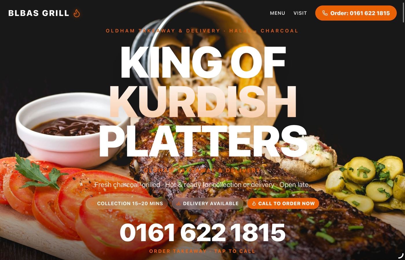 Blbas Grill takeaway website mockup